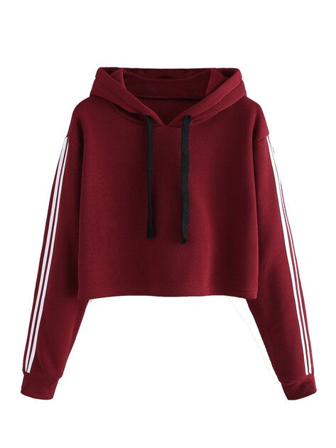 Maroon Crop Hoodie