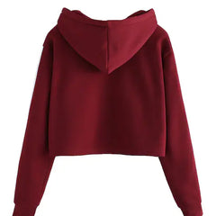 Maroon Crop Hoodie