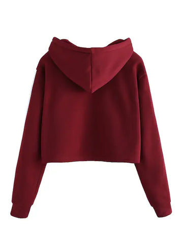 Maroon Crop Hoodie