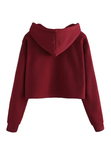 Maroon Crop Hoodie