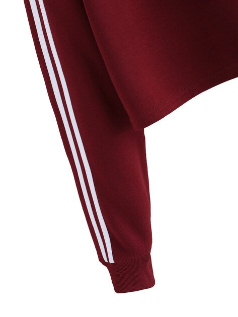 Maroon Crop Hoodie