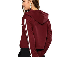 Maroon Crop Hoodie