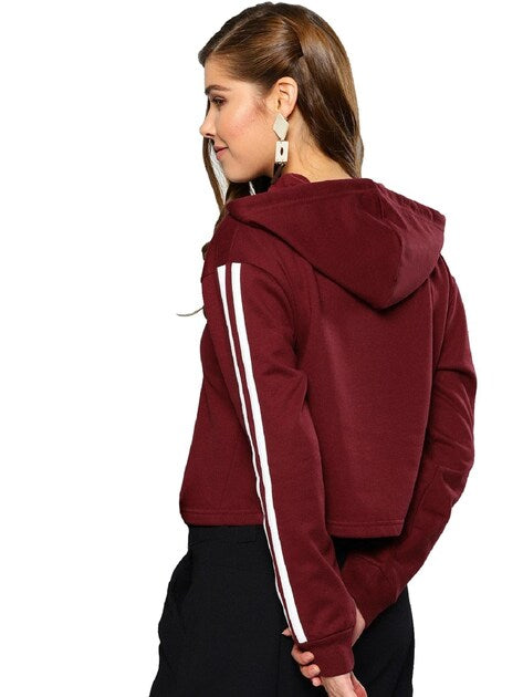 Maroon Crop Hoodie