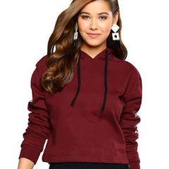 Maroon Crop Hoodie
