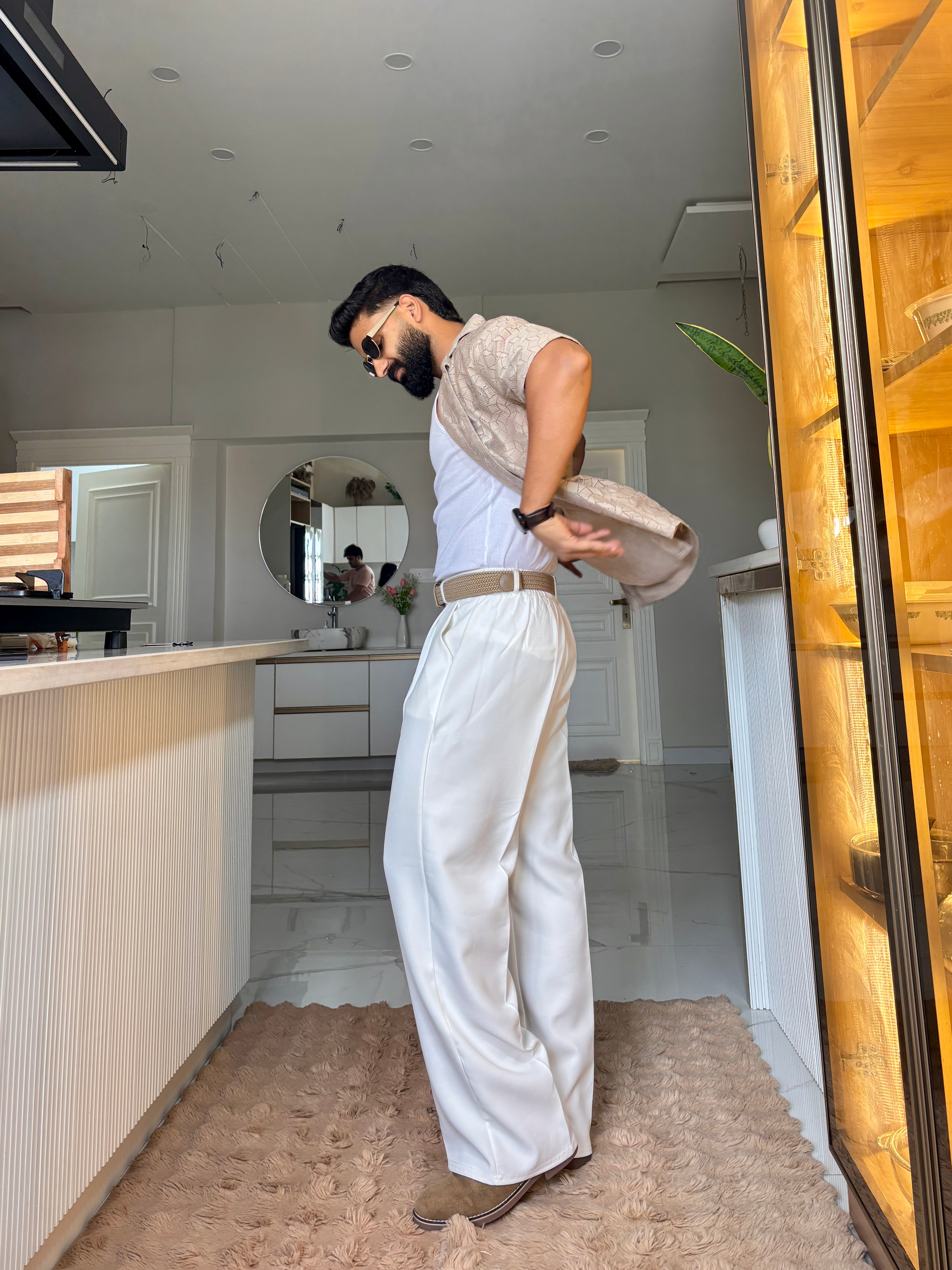 Men's Casual Half Sleeve Shirt - Brown | SHS-150