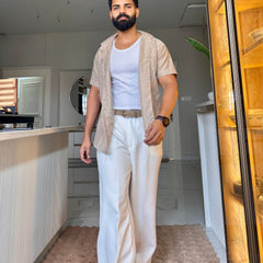 Men's Casual Half Sleeve Shirt - Brown | SHS-150