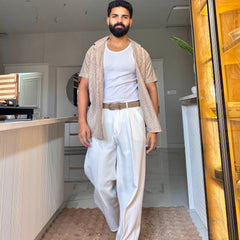 Men's Casual Half Sleeve Shirt - Brown | SHS-150