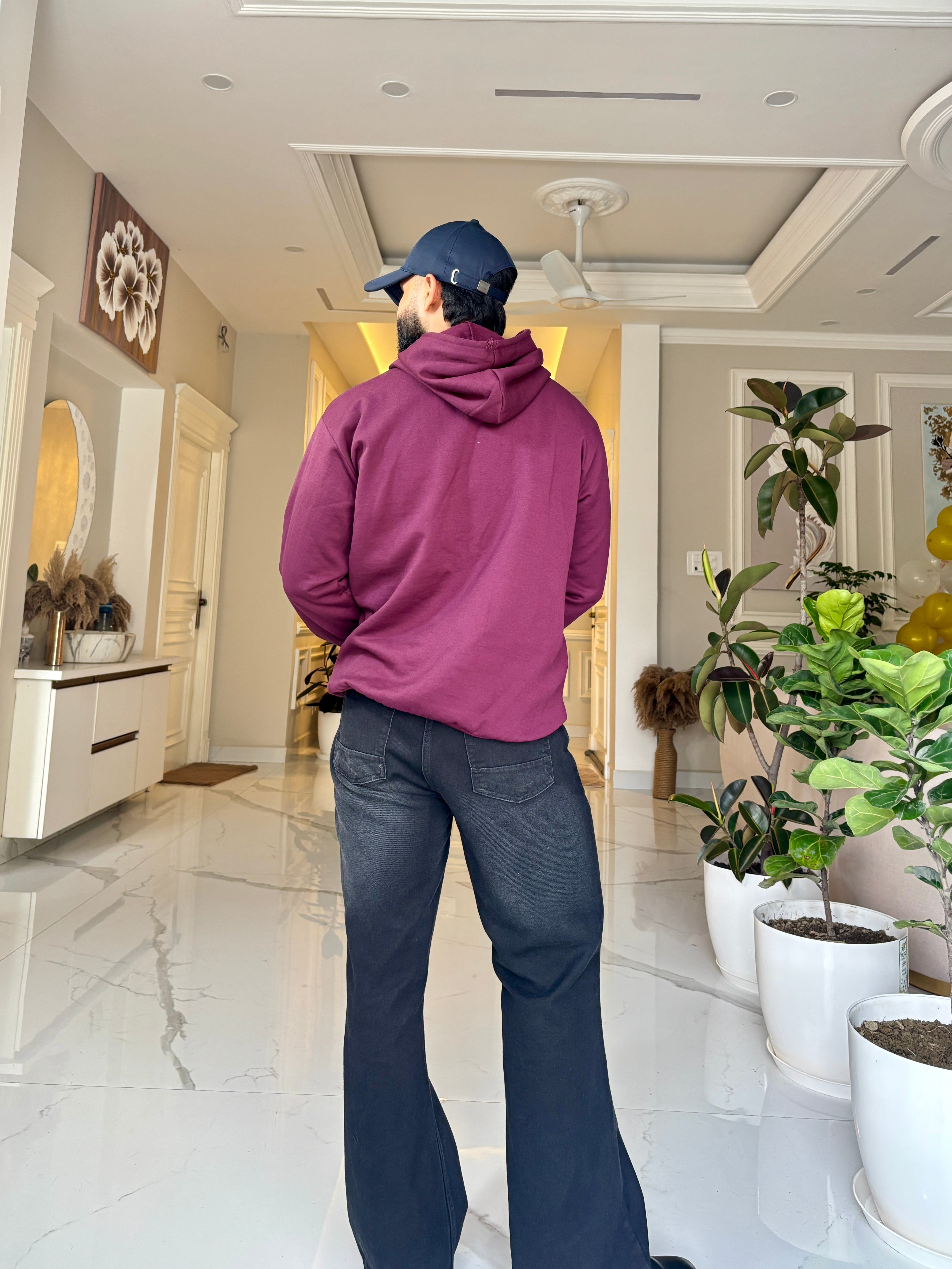 Men Maroon Hoodie for Winter | HD-413