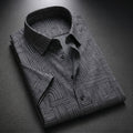 Black Shirt with Maze Print Half Sleeve Shirt (SKU-511)
