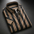 Brown Shirt with Strip Half Sleeve Shirt (SKU-512)