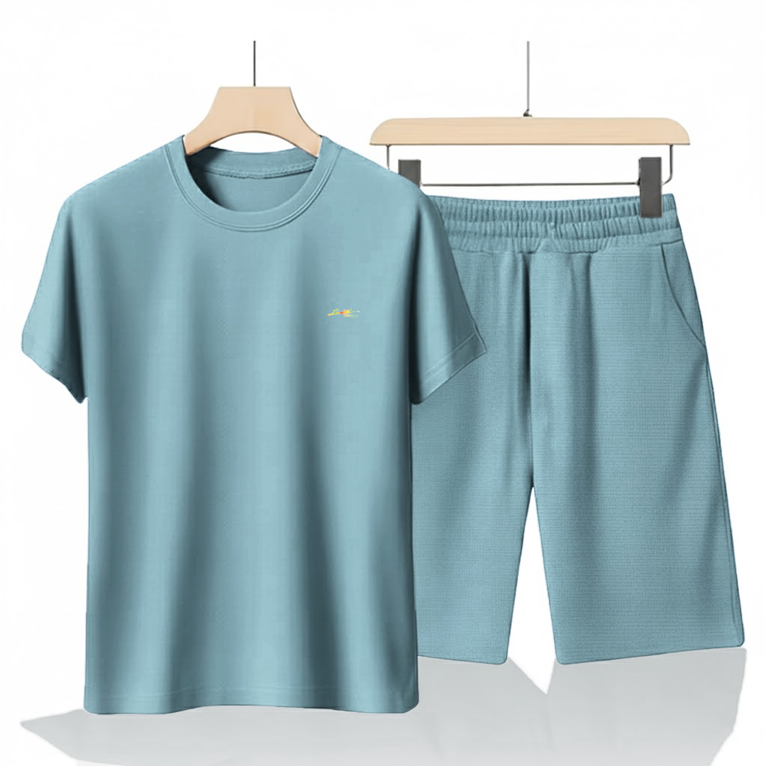 Sage Green Cotton Co-Ord Set (Tshirt+Short) | NS-23