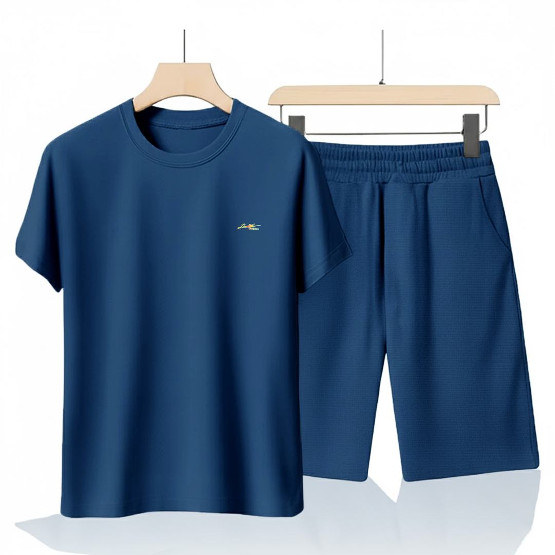 Turquoise Blue Cotton Co-Ord Set (Tshirt+Short) | NS-27