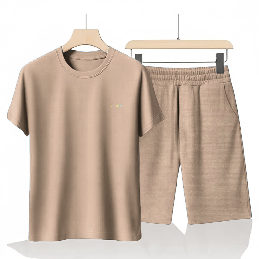 Beige Cotton Co-Ord Set (Tshirt+Short) | NS-28