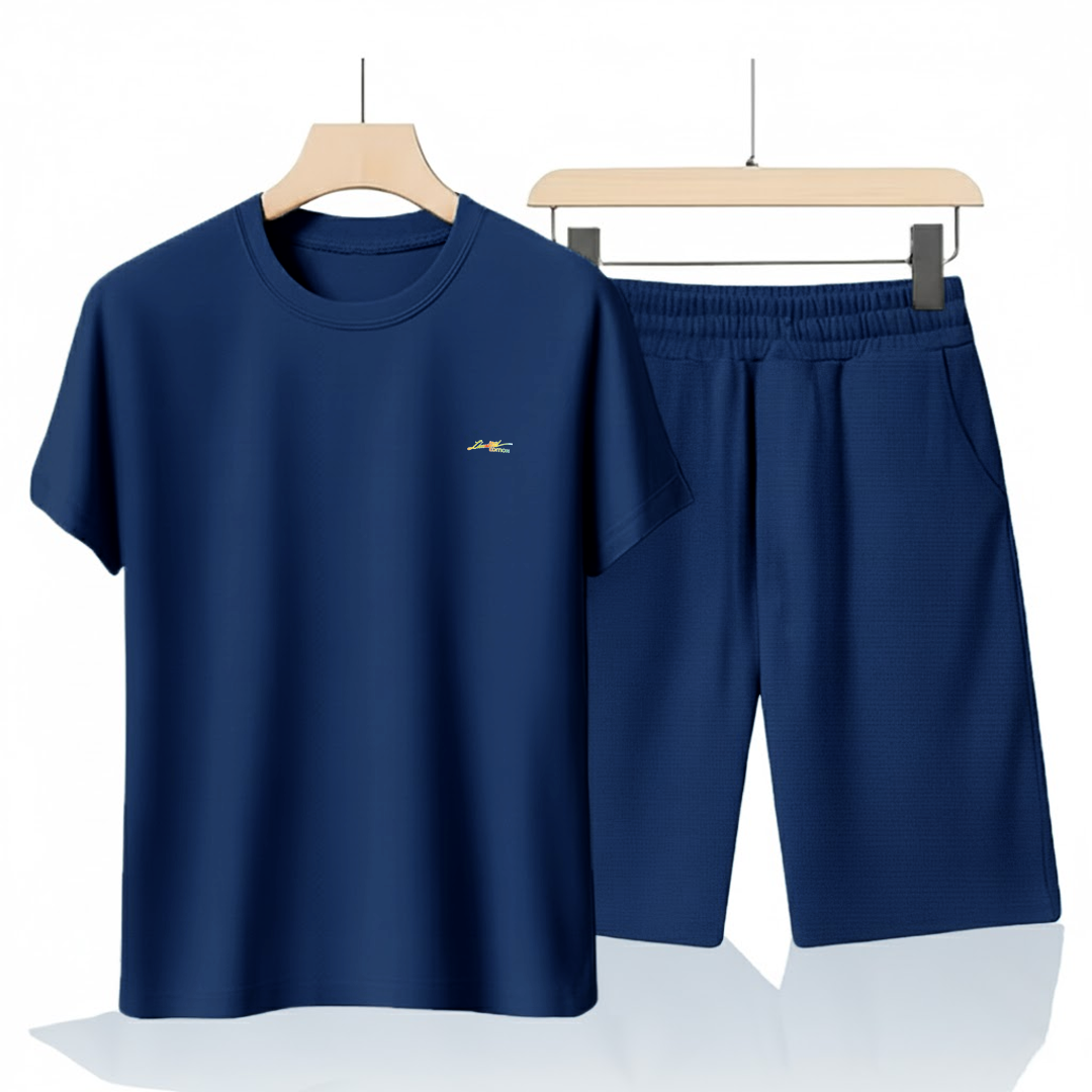 Navy Blue Cotton Co-Ord Set (Tshirt+Short) | NS-30