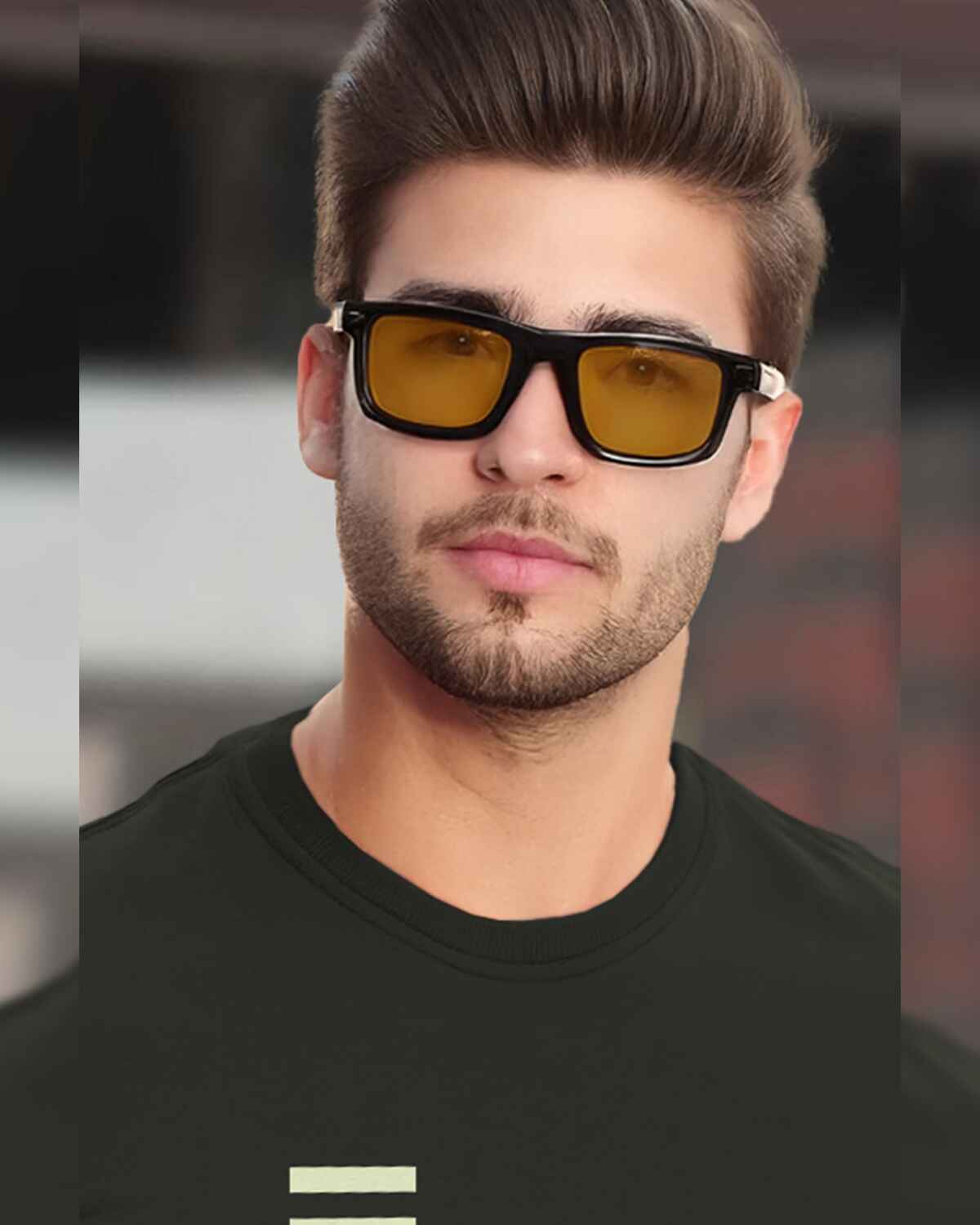 Men Printed Half Sleeve Round Neck Cotton Blend Olivegreen T-Shirt