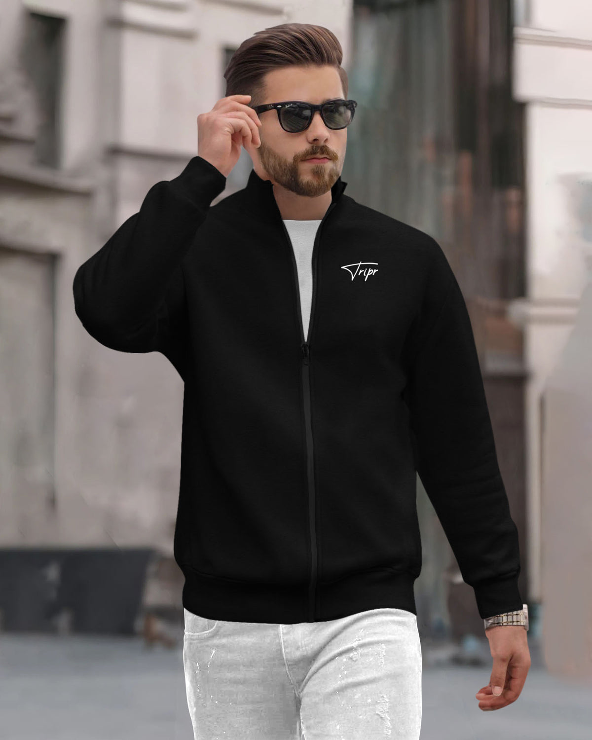 (7 Colors) Men High Neck Casual Non Hooded Plain Jackets