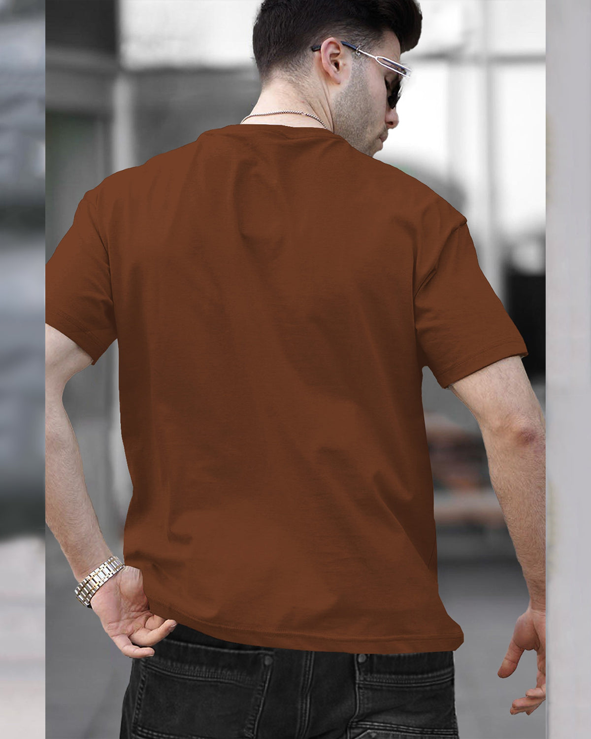 Mens Round Neck Half Sleeve T-shirts (Pack Of 2) / Brown & Maroon