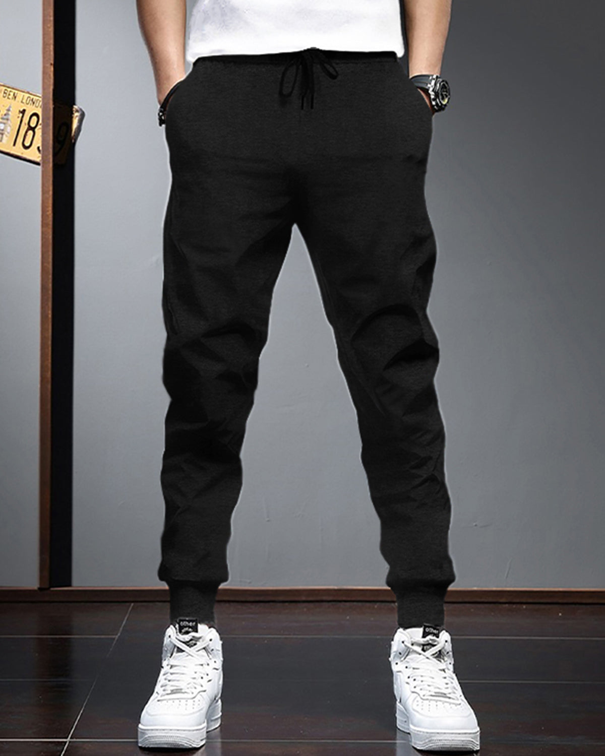 TrackSuit For Grey Hooded T-shirt Black Track Pant