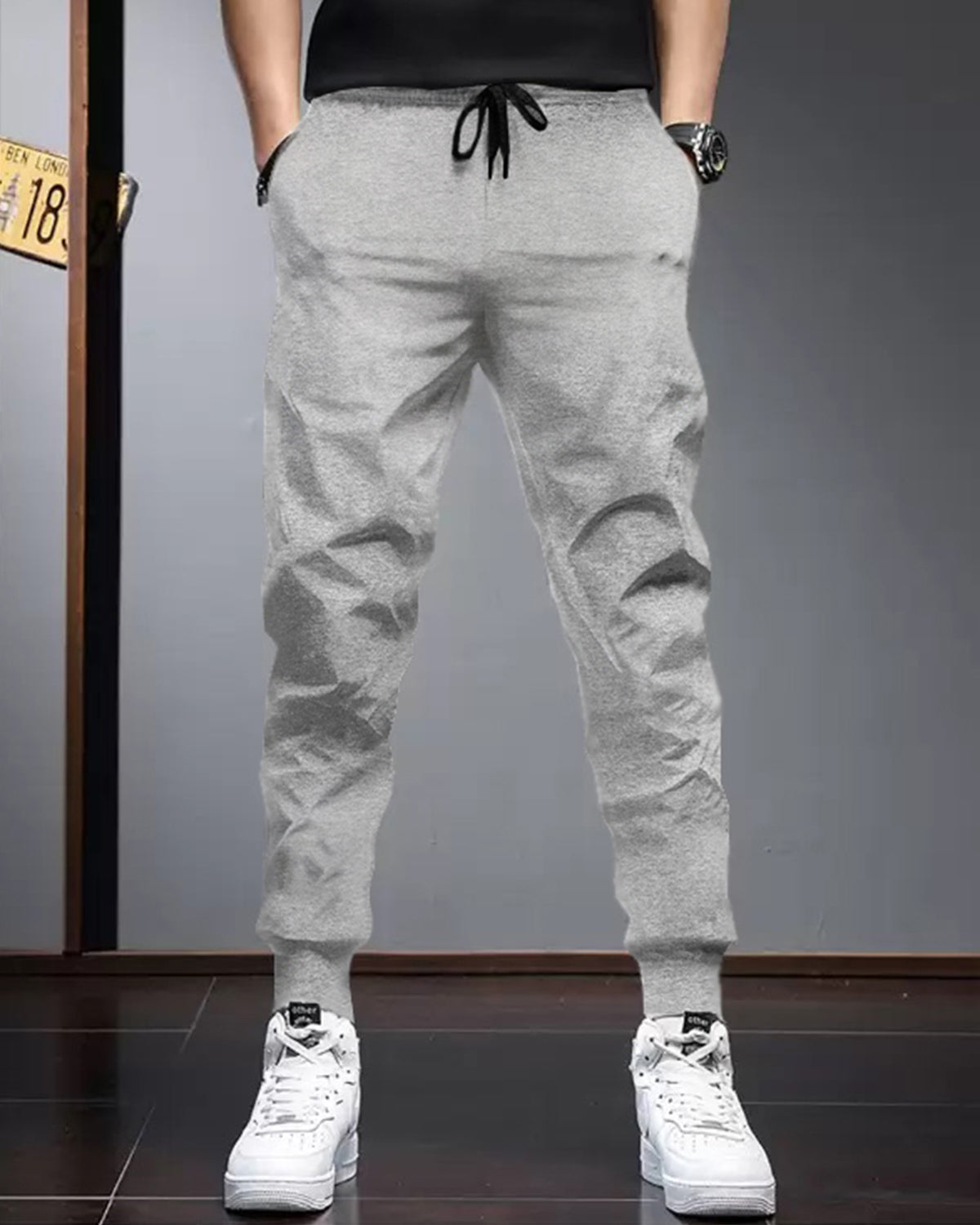 TrackSuit For Black Hooded T-shirt Grey Track Pant