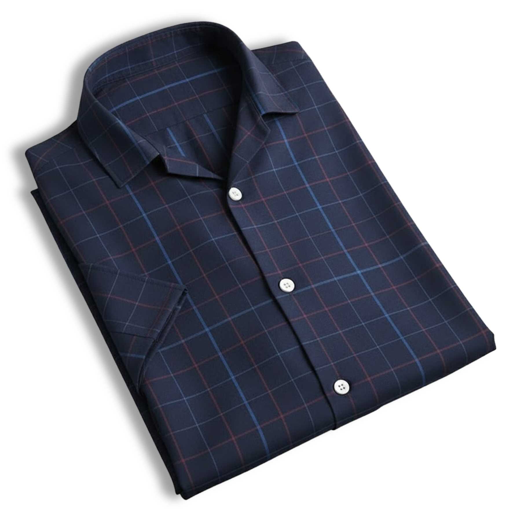 Men's Casual Half Sleeve Shirt- Checkered Navy | UHSS-155