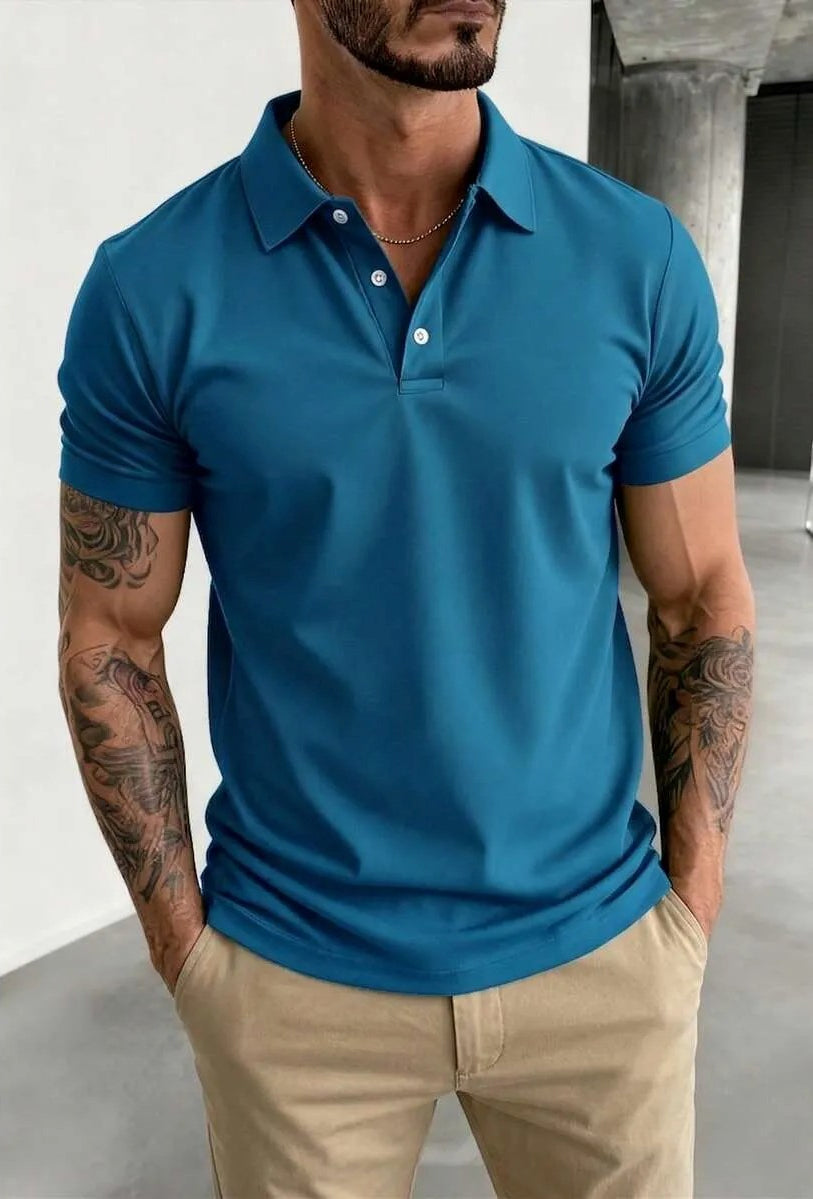 Sky Blue Plain Polo T-Shirt