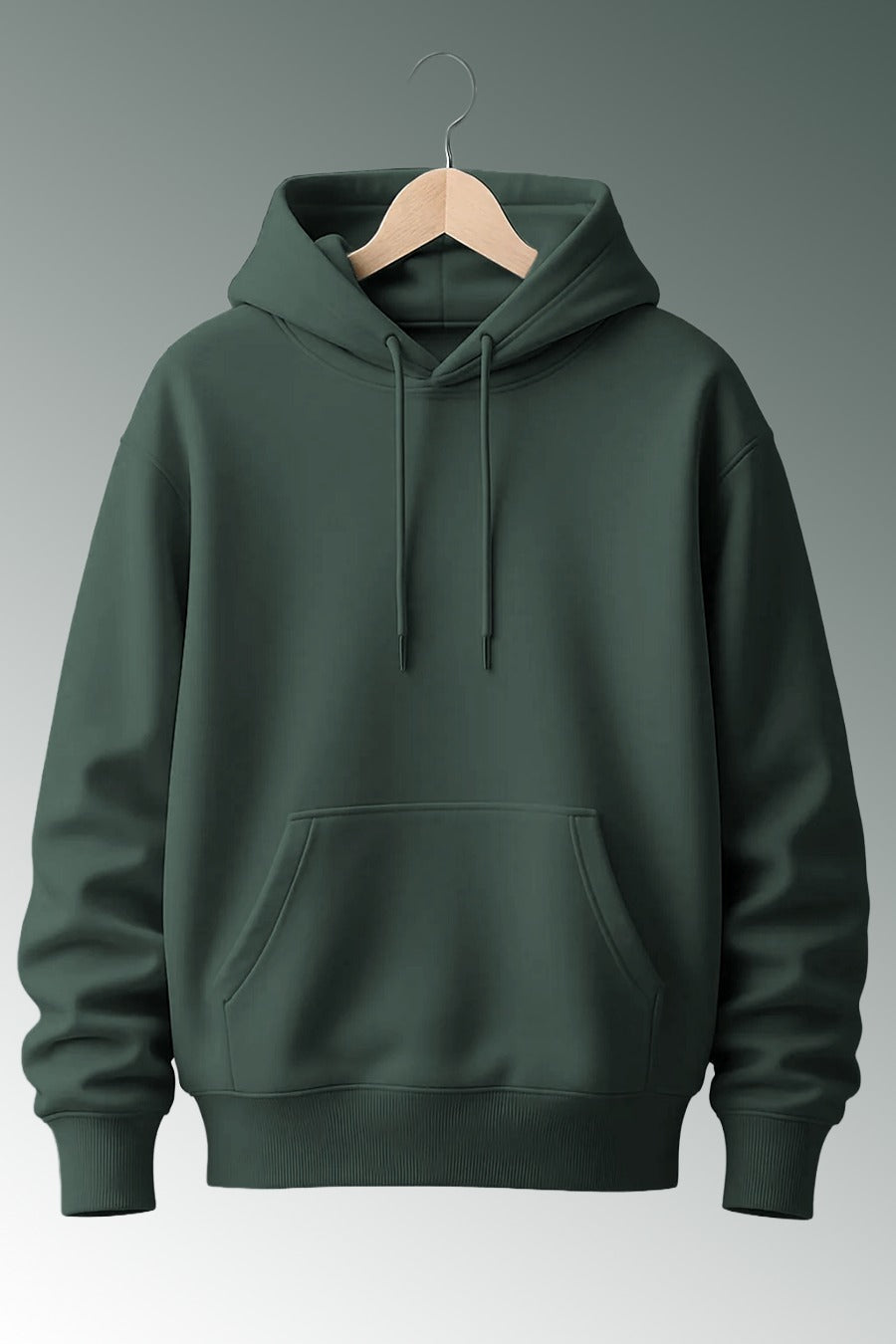 Men Bottle Green Hoodie for Winter | HD-414 (C-6)