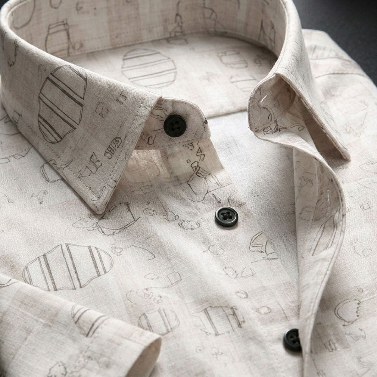White Shirt with Print Half Sleeve Shirt (SKU-513)