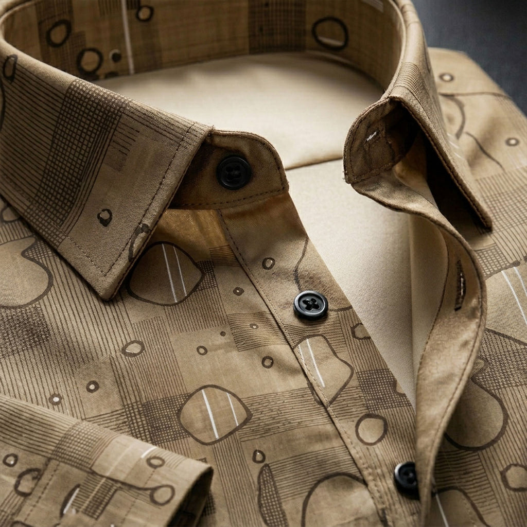 Brown Printed Half Sleeve Shirt (SKU-510)