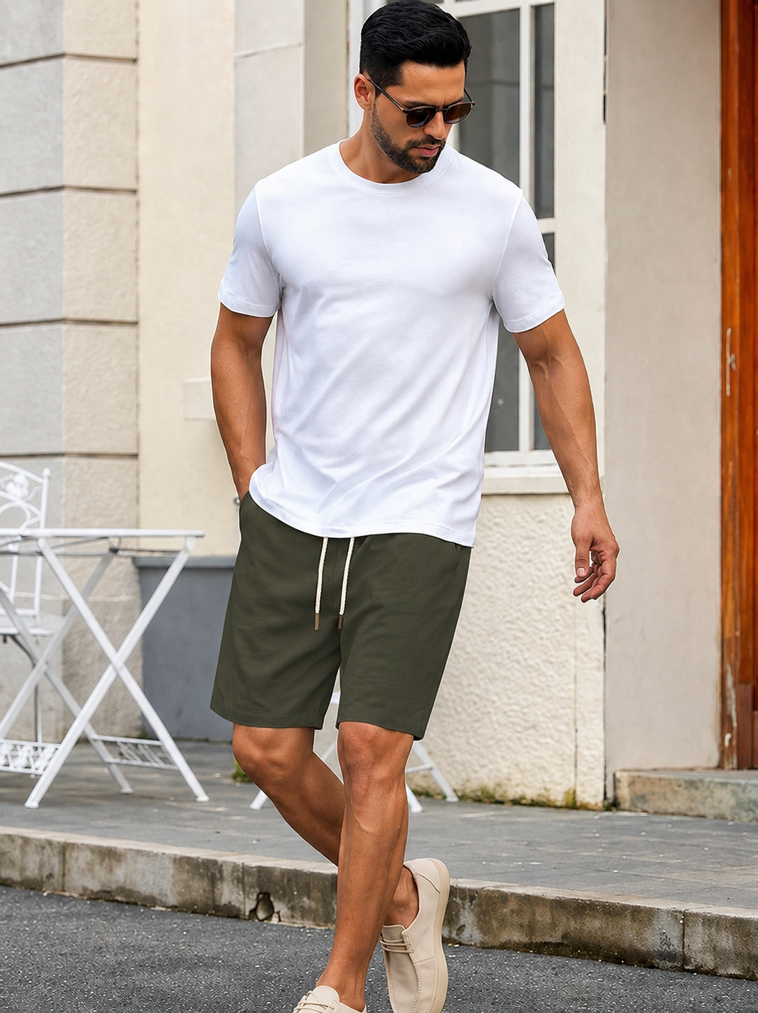 Light Khaki Linen Short