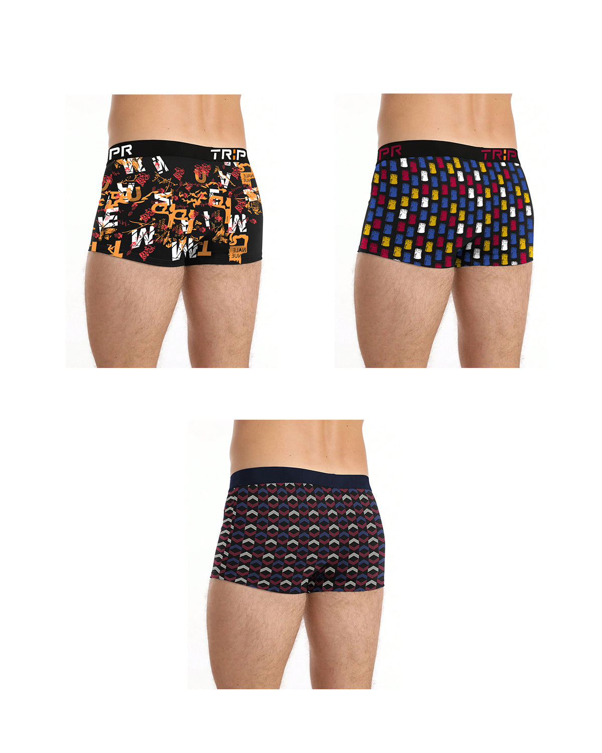 Men Trunks Combo Multicolor Printed - PACK OF 3