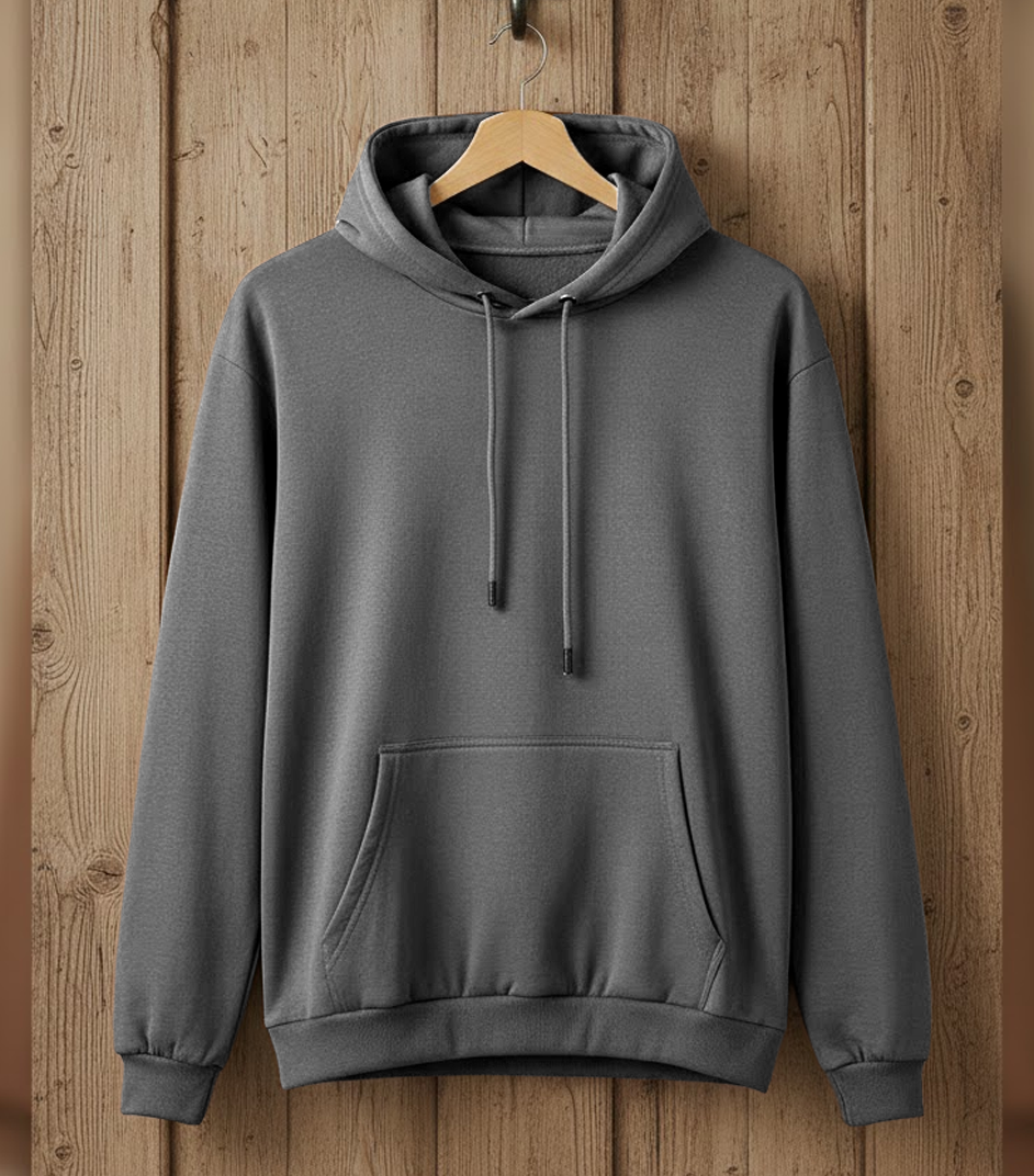 Men Dark Grey Hoodie for Winter