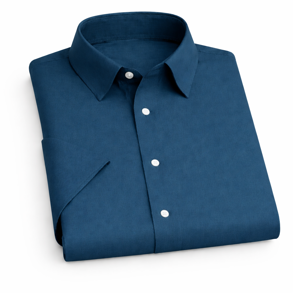 Plain Peacock Green Shirt Half Sleeve Shirt (SKU-RS1-518)