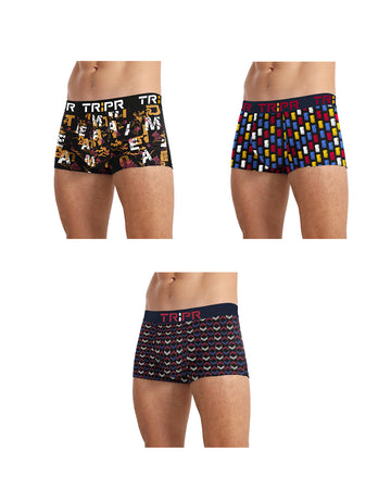 Men Trunks Combo Multicolor Printed - PACK OF 3