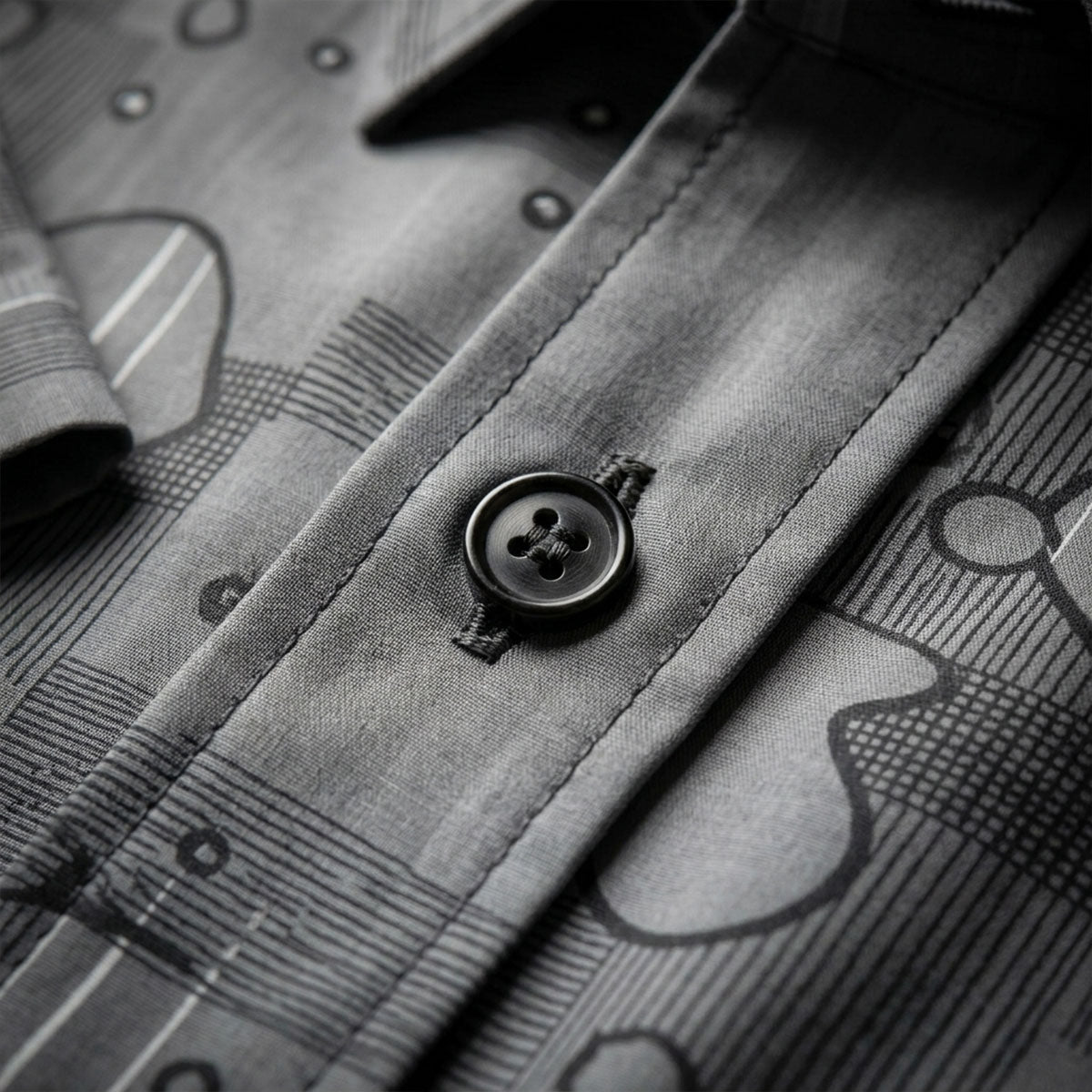Grey Shirt with Print Half Sleeve Shirt (SKU-514)