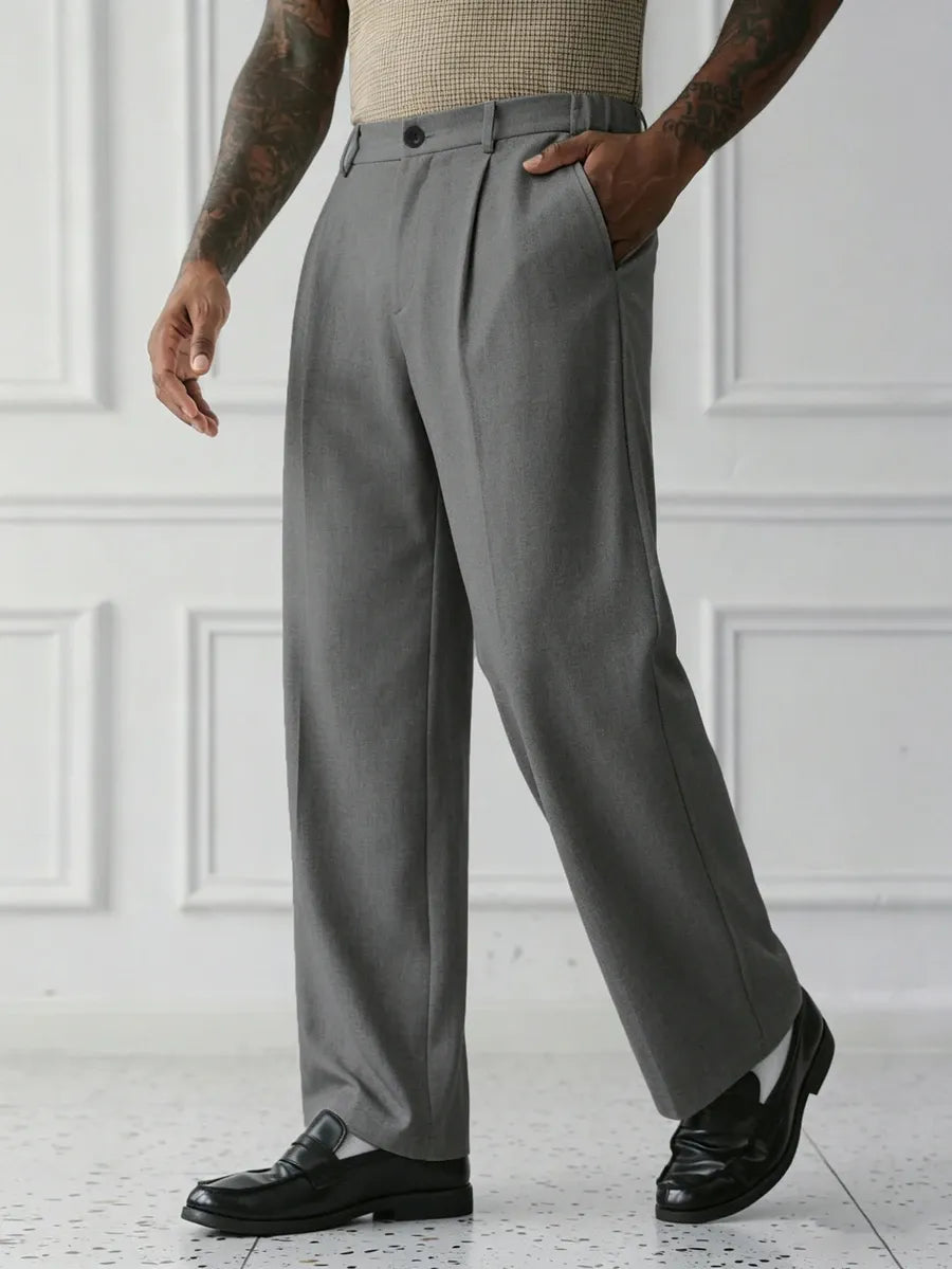 Grey Plain Korean Trouser