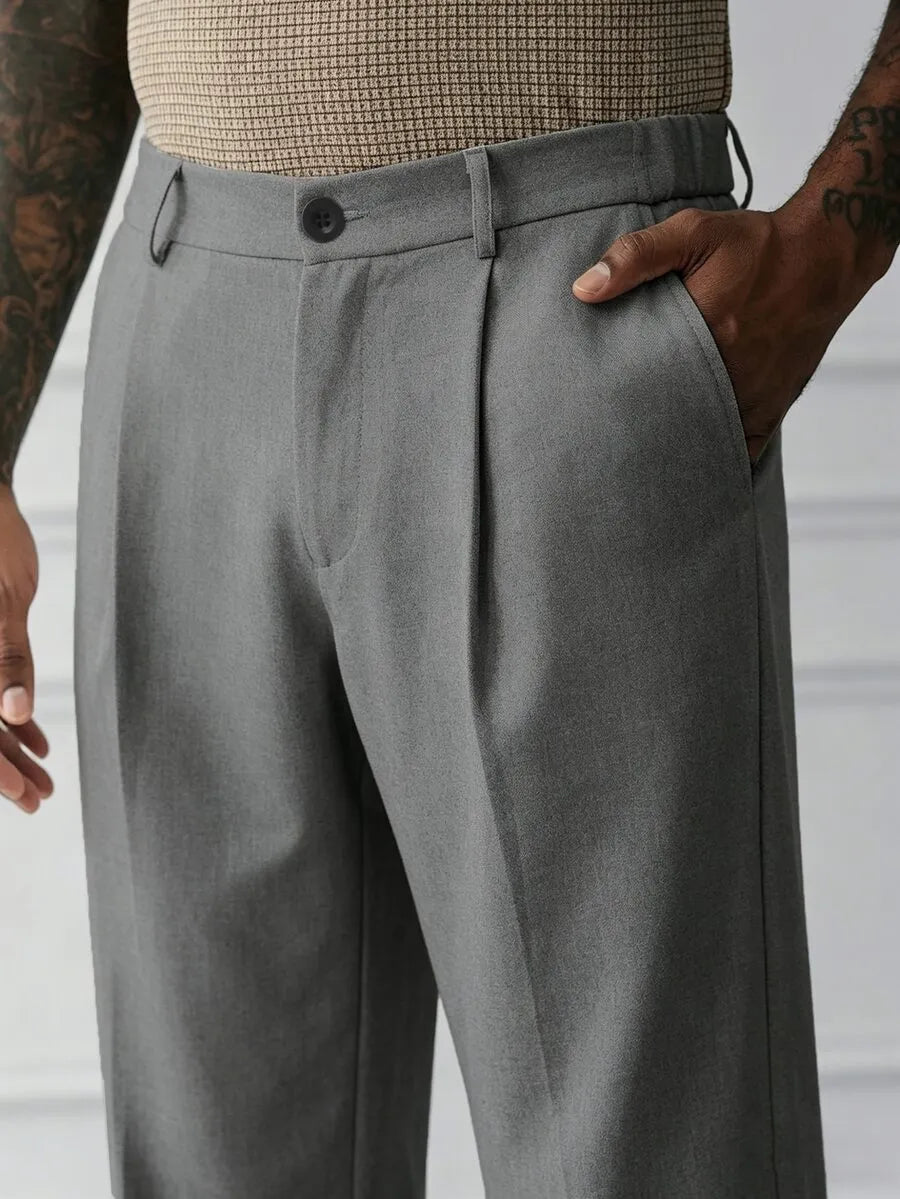 Grey Plain Korean Trouser