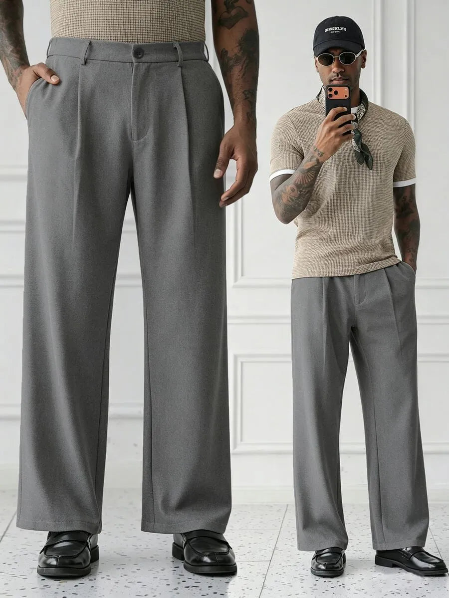Grey Plain Korean Trouser