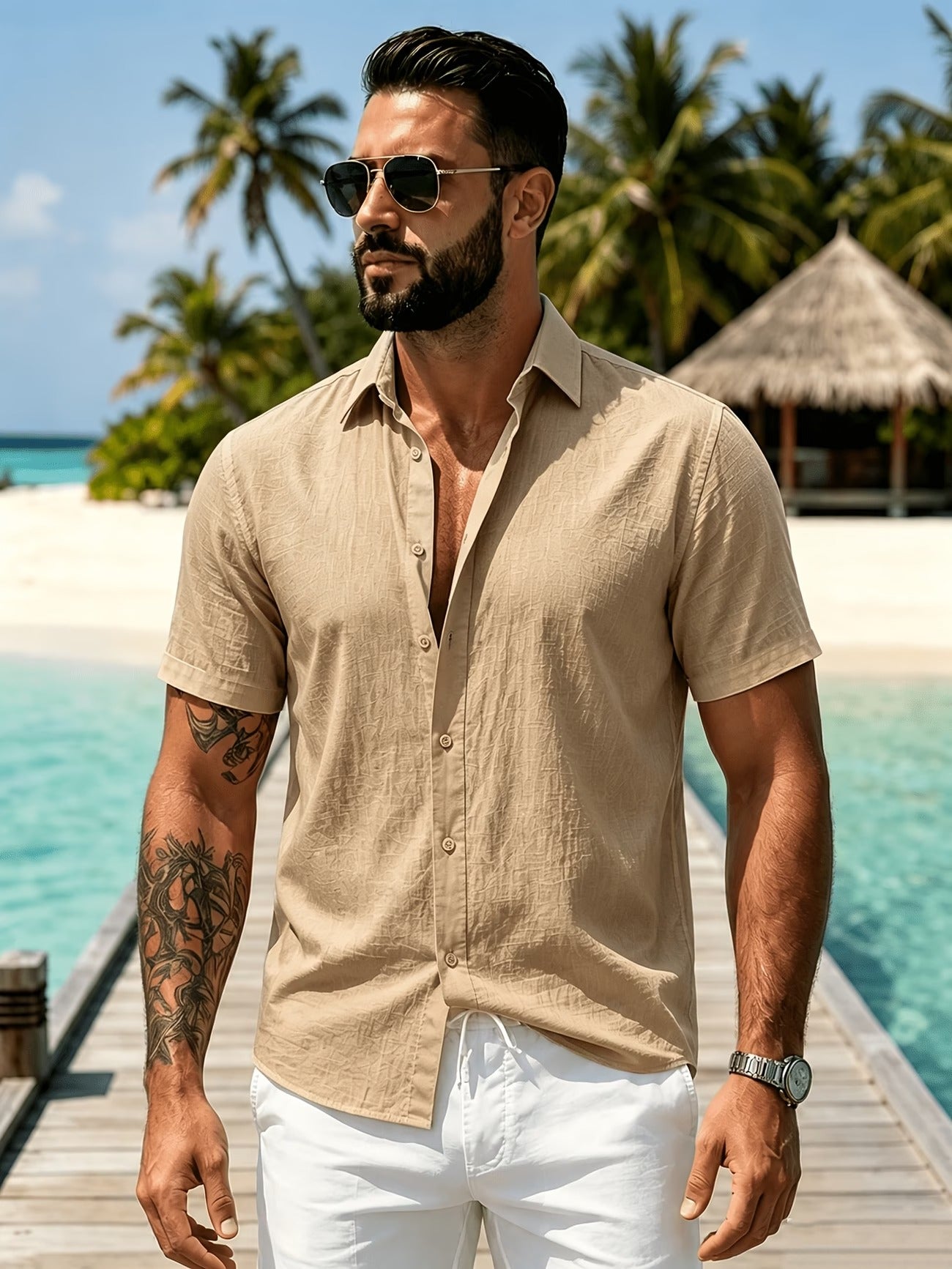 Khaki Half Sleeve Shirt