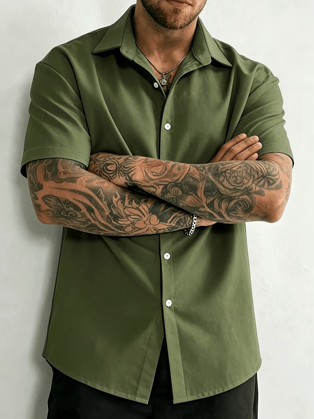 Military Green Half Sleeve Shirt