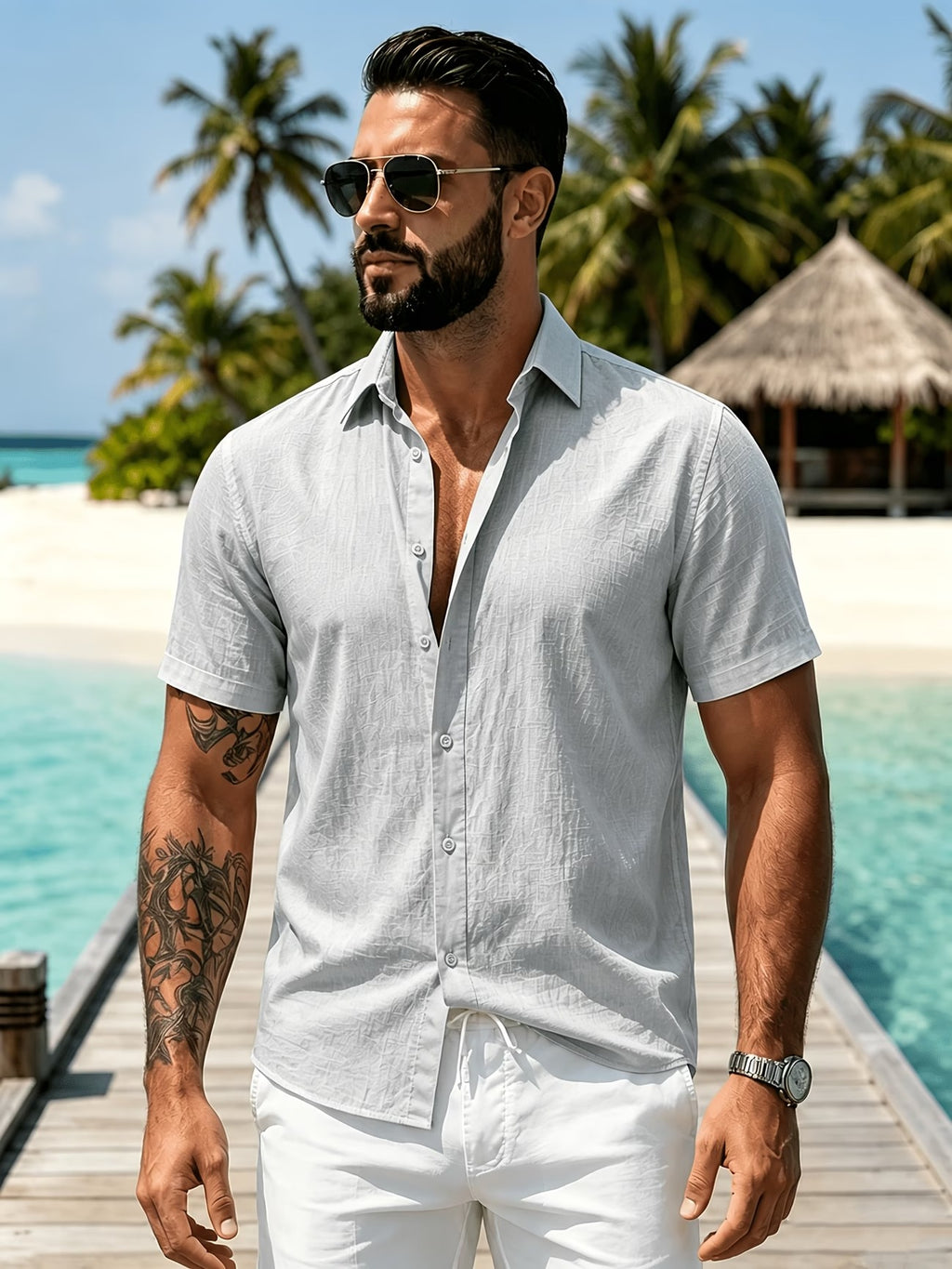 Light Grey Half Sleeve Shirt