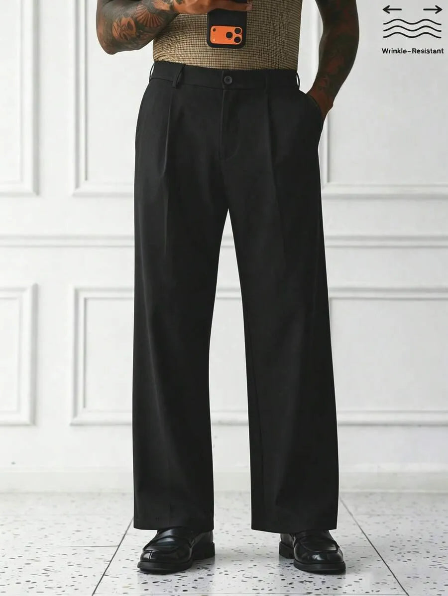 Black Plain Korean Trouser