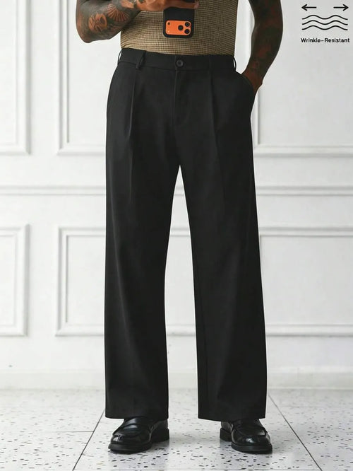 Black Plain Korean Trouser