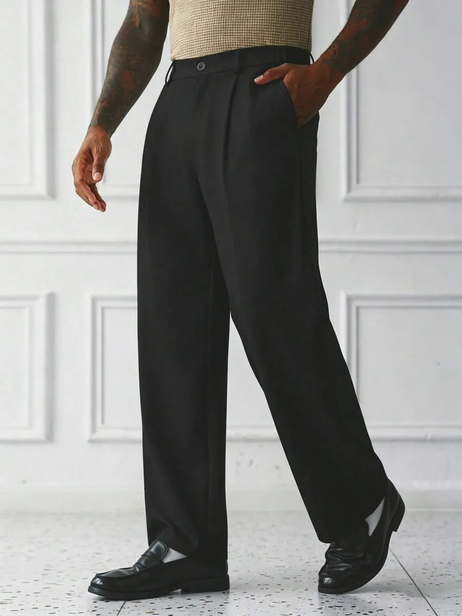 Black Plain Korean Trouser