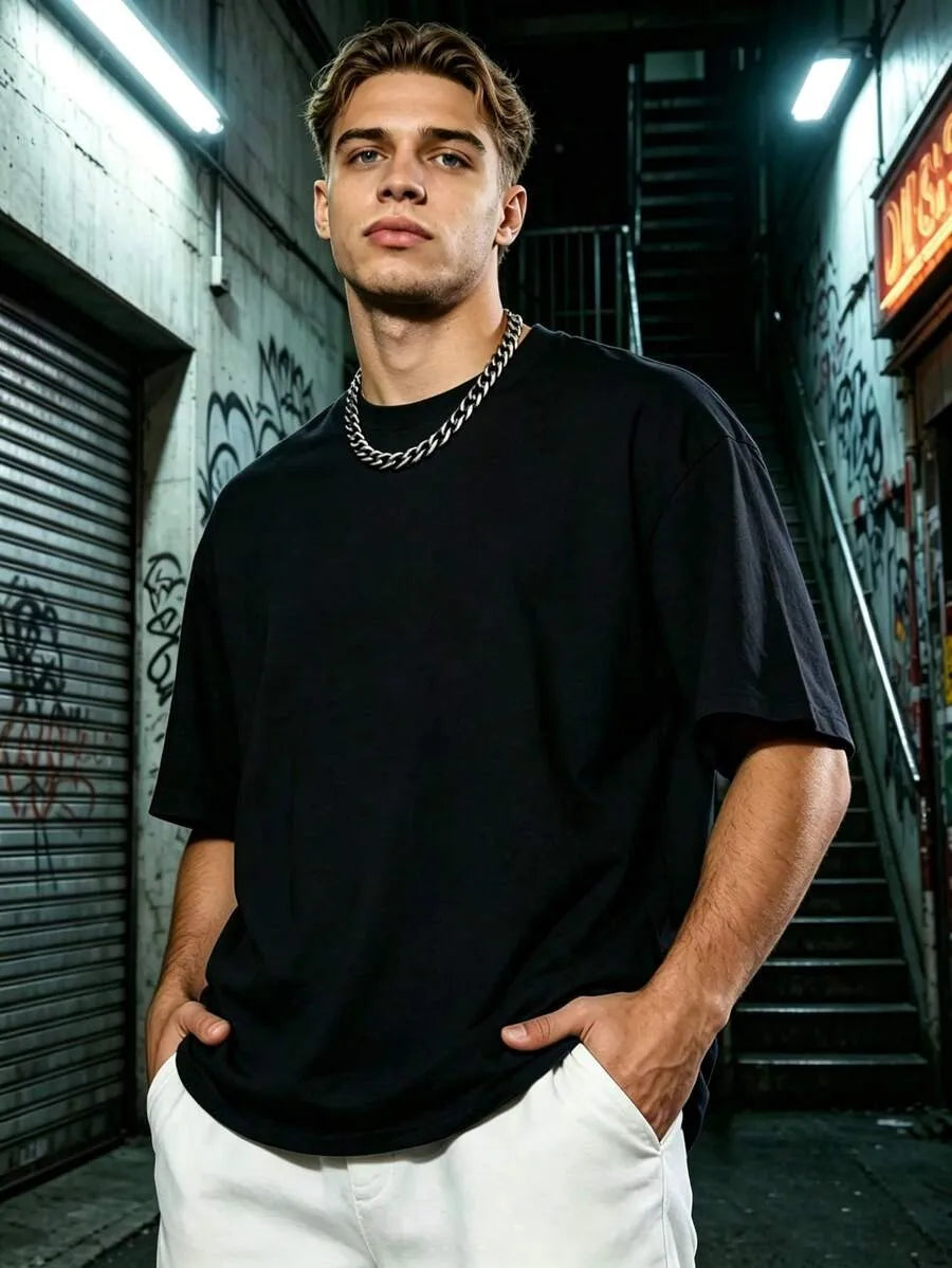 Black Plain Oversized T-Shirt