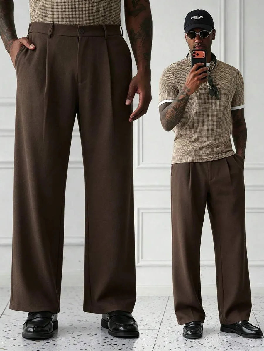 Brown Plain Korean Trouser