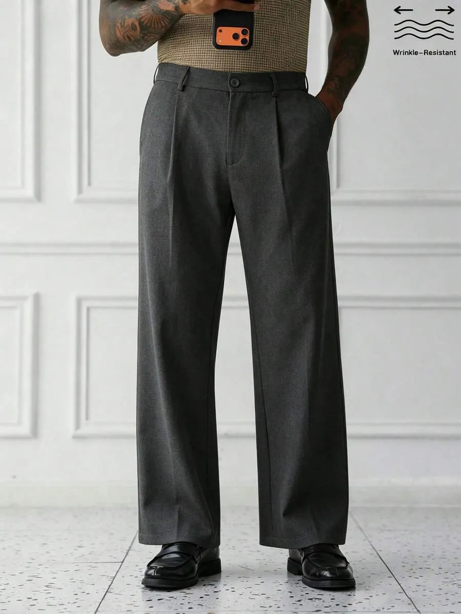 Dark Grey Plain Korean Trouser