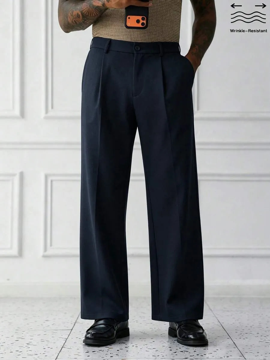 Navy Blue Plain Korean Trouser