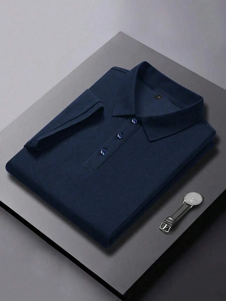 Navy Blue Plain Polo T-Shirt