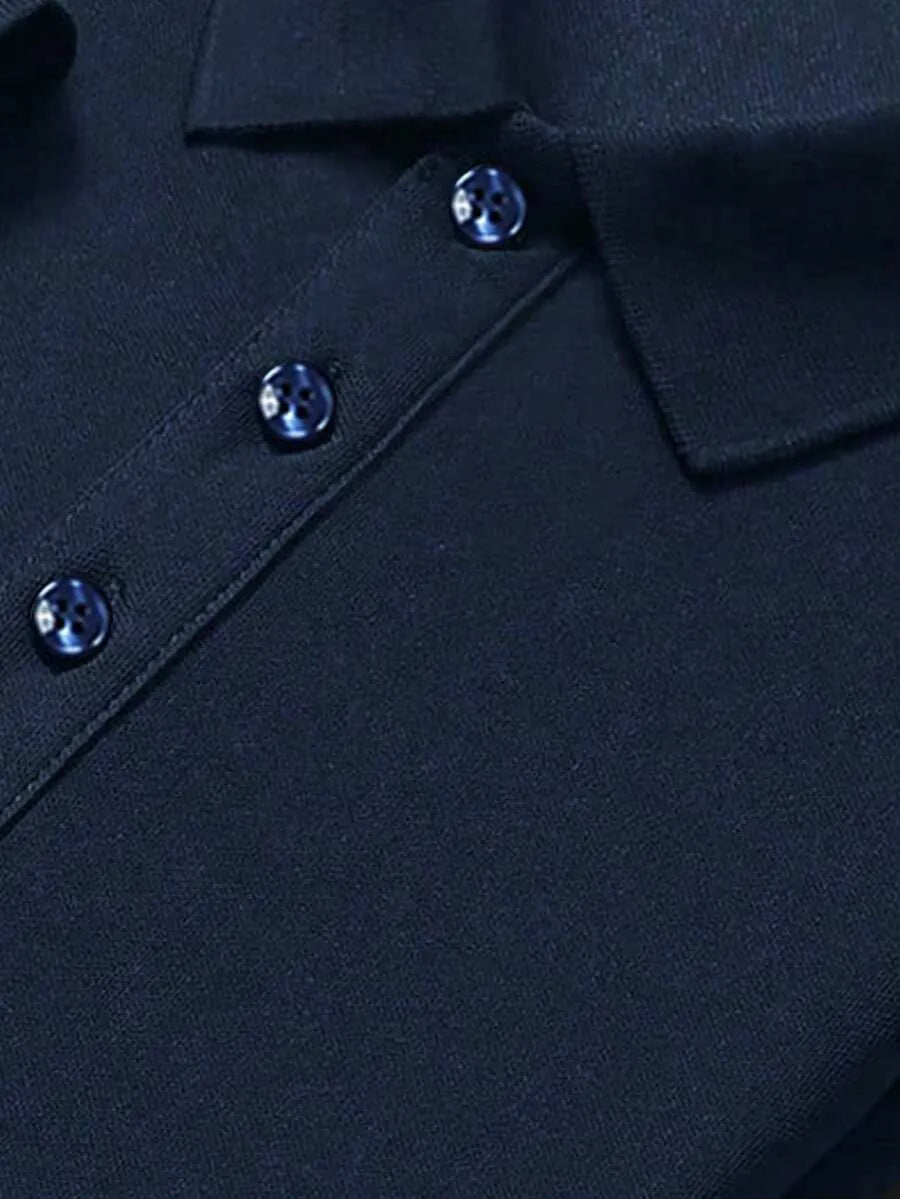 Navy Blue Plain Polo T-Shirt