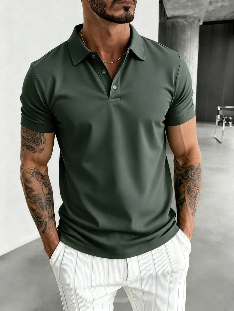 Dark Green Plain Polo T-Shirt